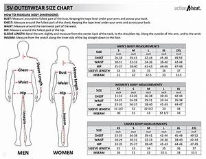 Actionheat Size Charts Actionheat Heated Apparel