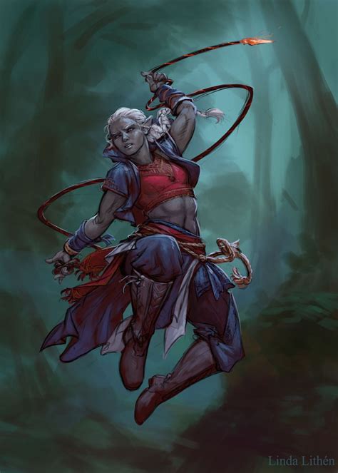 Drow Elf Character Art Drow Monk