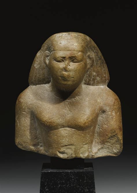 An Egyptian Quartzite Bust Of A Man 26th Dynasty 664 525 Bc Lot