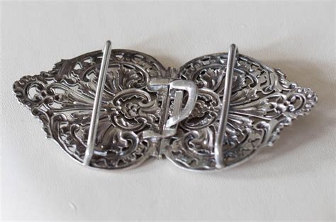 Fabulous Antique Sterling Silver Two Piece Belt Buckle From