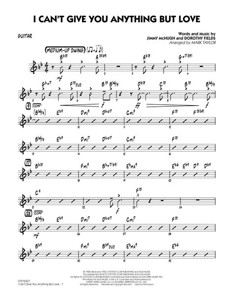 I Cant Give You Anything But Love Key B Flat Guitar Sheet Music