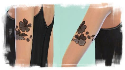 La Luna Rossa Sims Left Arm Tattoo Flowers • Sims 4 Downloads