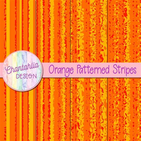 Free Digital Papers Featuring Orange Patterned Stripes Designs