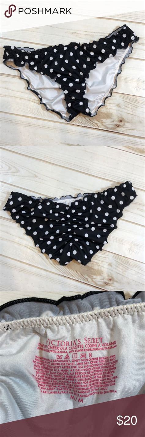 Victorias Secret Polka Dot Ruffle Cheeky Bikini Bikinis Polka Dot