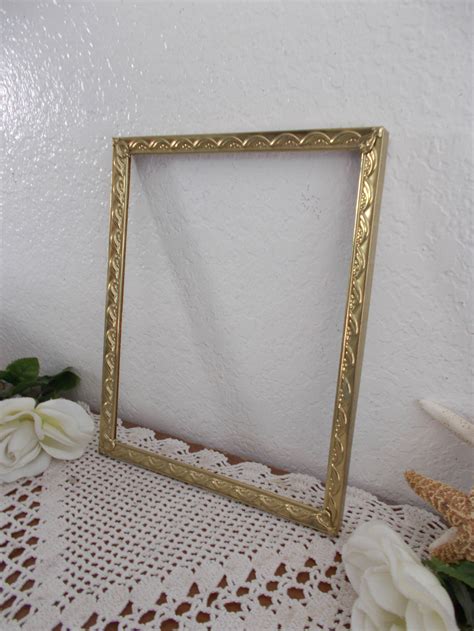 Vintage Gold Picture Frame 8 X 10 Photo Decoration Mid Century Etsy