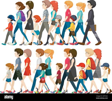 Faceless People Walking In Group Stock Vector Image And Art Alamy