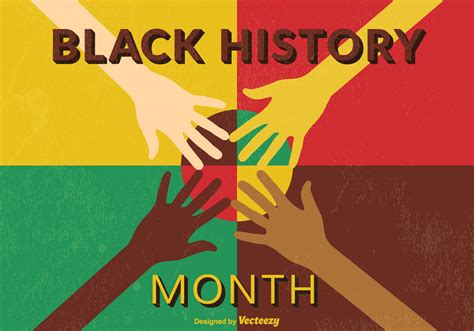Retro Black Month History Vector Poster Download Free