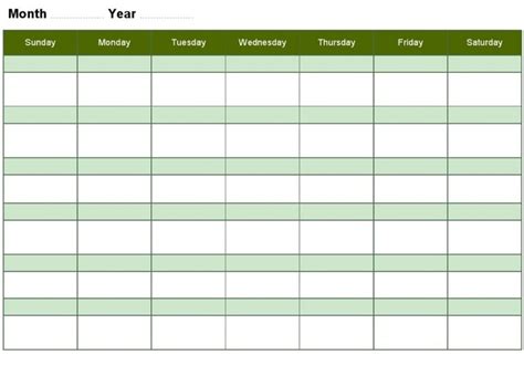 Blank Activity Calendar Template 6 Templates Example Templates