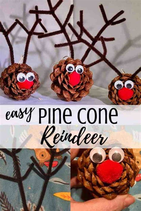 Easy Pine Cone Reindeer Ornament Craft For Kids Feels Like Home™