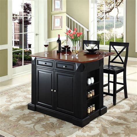 But all five of them and of these islands have lessons to teach us about how to make an island work in a small space. Crosley Furniture Black Craftsman Kitchen Island with 2 ...