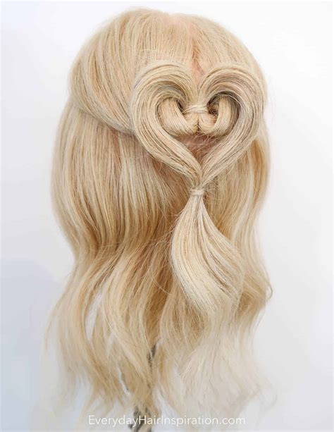 Twisted Heart Hairstyle For Beginners Perfect For Valentines Day