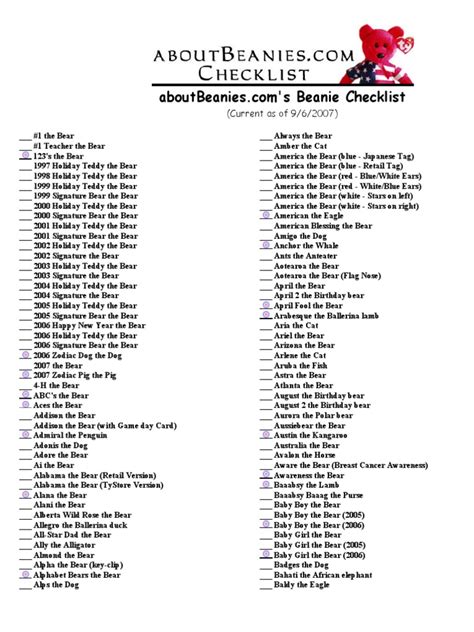 Ty Beanie Babies Values List 2024 Release Date - Lanni Modesta