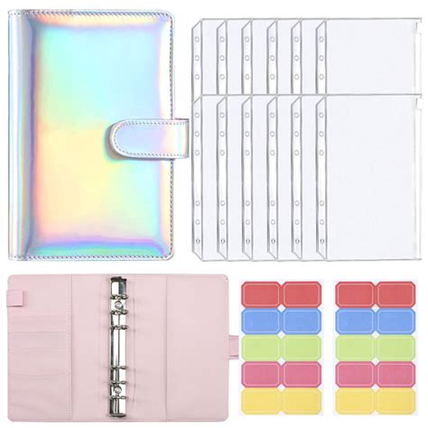 A6 Laser Binder Budget Planner Refillable Notebook Covers 6 Holes