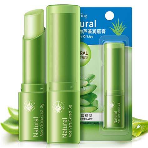 This keeps the lips soft and supple. Natural Aloe Vera Moisturizer Lip Balm Colorless Lipstick ...