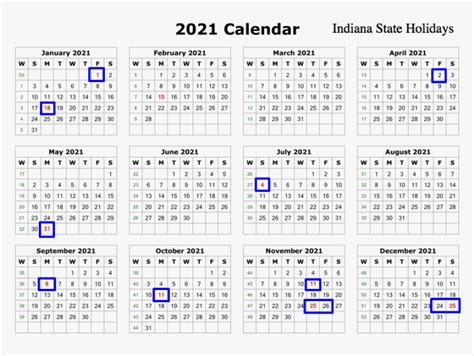 Check Indiana State Holidays 2021 Download Calendar
