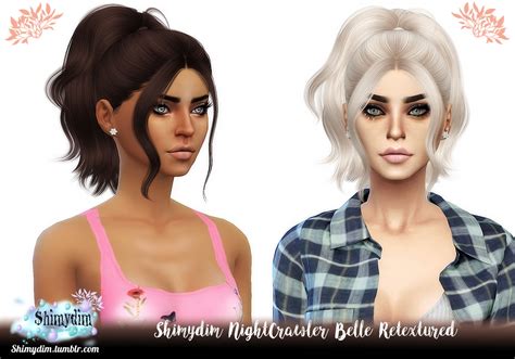 Shimydim Nightcrawler`s Belle Hair Retextured Sims 4 Hairs