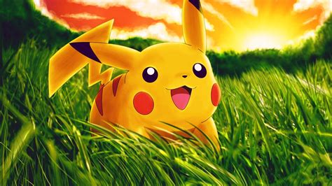 Pikachu Pokemon On Green Grass Hd Pokemon Wallpapers Hd Wallpapers