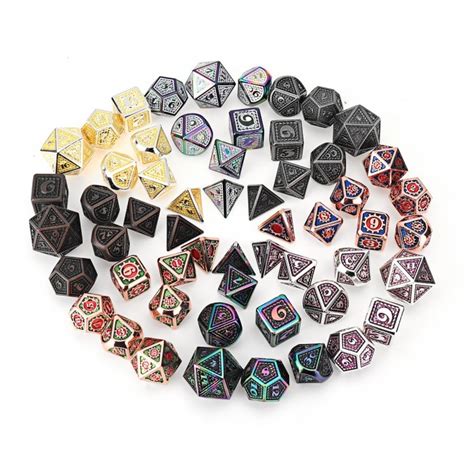 Beutiful Color Metal Polyhedral Dice Multi Side Dice Set For Dnd Rpg