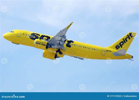 Spirit Airlines Plane Taxiing In Los Angeles Airport Lax Editorial