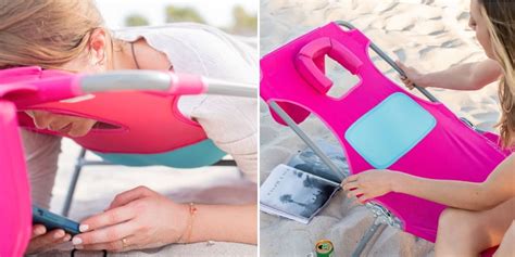 this beach chair lets ladies with big boobs lounge comfortably all summer long