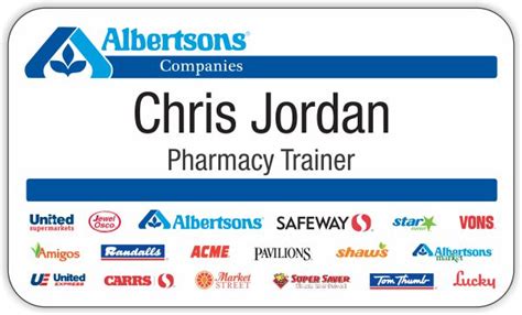 Albertsons Companies White Name Badge 338 X 200 155 Nicebadge