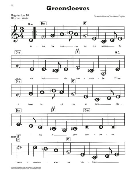 The first is beginners' level and is in a straightforward classical guitar style. Greensleeves Sheet Music | Traditional English | E-Z Play ...