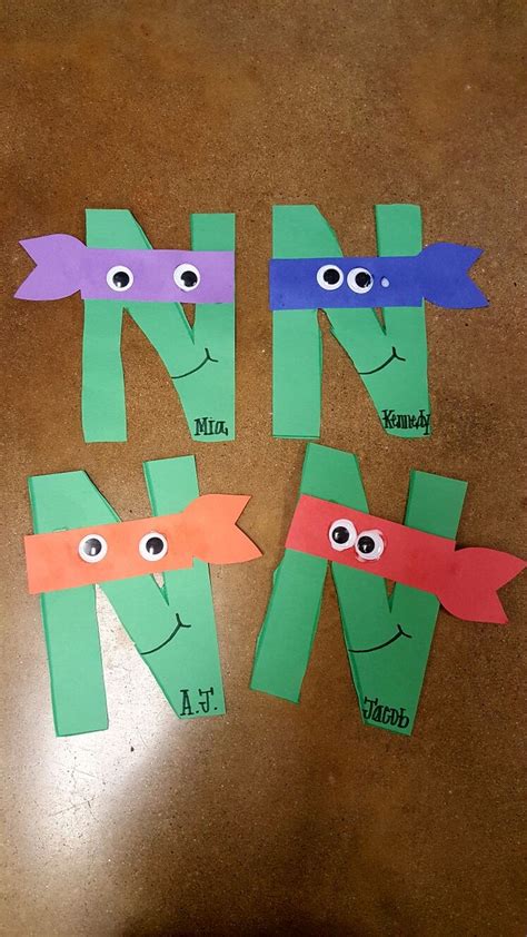 N Is For Ninja Turtle Craft Alphabet Crafts Preschool Preschool