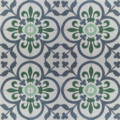 20 Green Patterned Floor Tiles