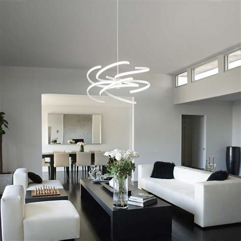 Perenz Sospensione a LED di design moderno per soggiorno in metallo regolabile grande