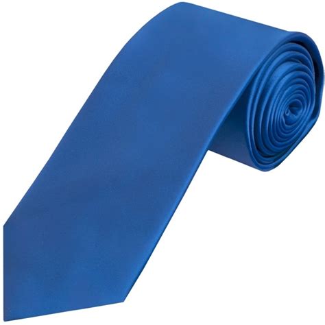 Plain Electric Blue Satin Classic Mens Tie