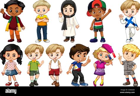 Set Of Children From Different Countries Stock Vector Image And Art Alamy