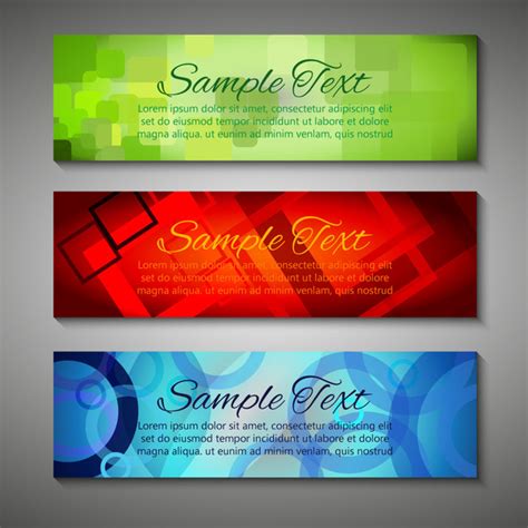 Colorful Abstract Banners Design With Spots Background Vectors Free