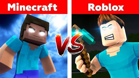 Minecraft Vs Roblox Herobrines War Challenge Youtube