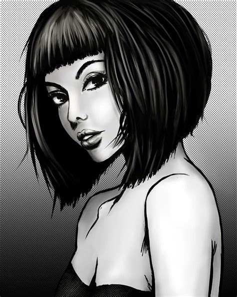 girl portrait ink version by sketchmania art