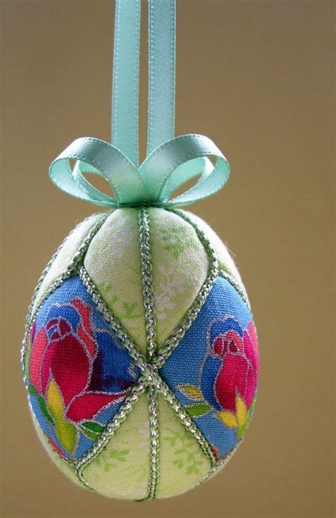 Easter Roses Easter Egg Ornament By Ornament Designs Quilted