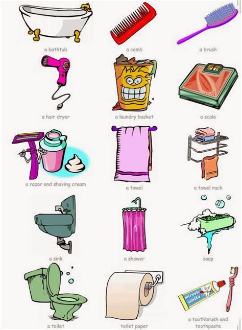 Tuttoprof Inglese 15 Bathroom Objects Flashcard
