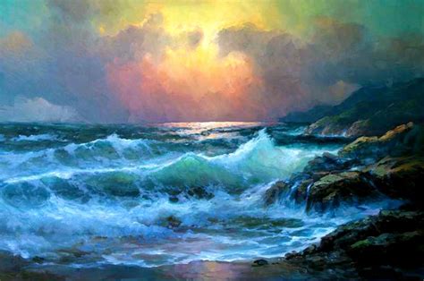 Alex Dzigurski Pacific Sunset Seascapes Art Seascape Paintings
