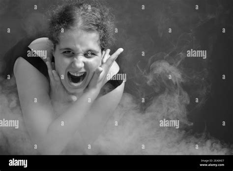 Beautifyul Girl Screaming Stock Photo Alamy