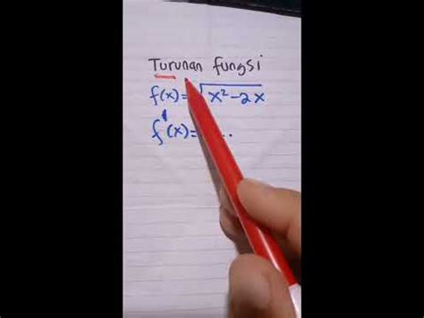 Turunan Fungsi Aljabar Pangkat Setengah Akar Short Video Matematika