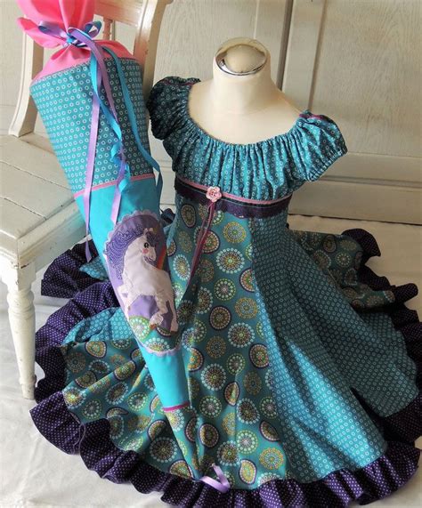Einfache und tolle anleitung | wunderweib. Mädchen Kleid & Einschulungskleid ELODIE türkis ...