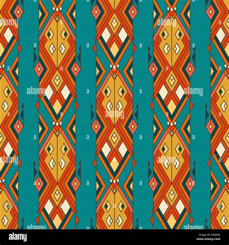 Vector Tribal Vintage Ethnic Seamless Pattern Aztec Mexican Navajo