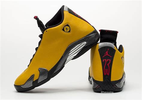 Perfect example og black toe vs retro 2005. Air Jordan 14 Yellow Ferrari BQ3685-706 Release Info | SneakerNews.com
