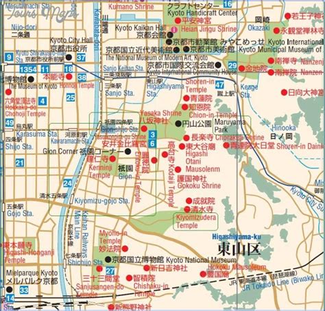 Kyoto Tourist Map Kyoto Map English