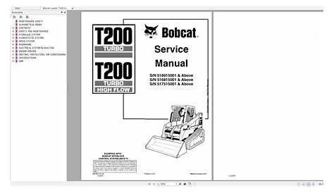Bobcat Loader T200 Turbo Service Manual_6901397 | Auto Repair Manual