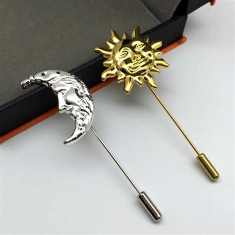 New Fashion Flower Men Lapel Pin Suit Button Stick Long Metal Silver