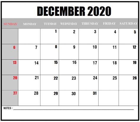 Print December 2020 Blank Calendar Page Blank Calendar Pdf Excel