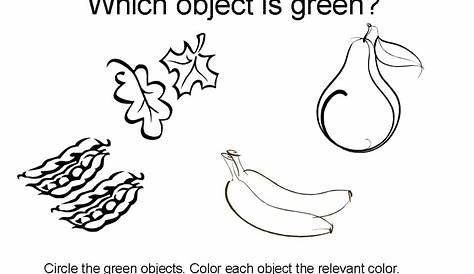 green worksheet for kindergarten