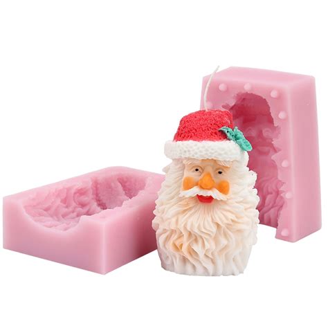 Nicole Silicone Soap Candle Mold 3d Xmas Santa Claus Shape Easy Unmold