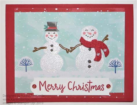 Let It Snow Snowman Christmas Card Stamping With Karen