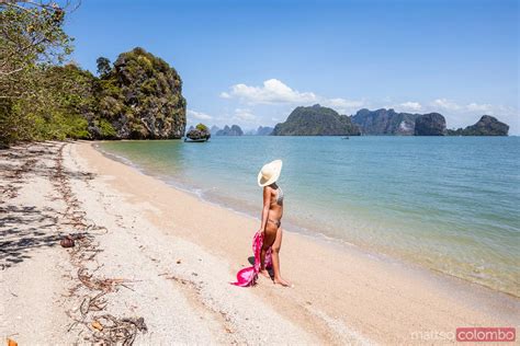 Woman With Sarong Relaxing On Beach Phang Nga Bay Thailand Royalty Free Image